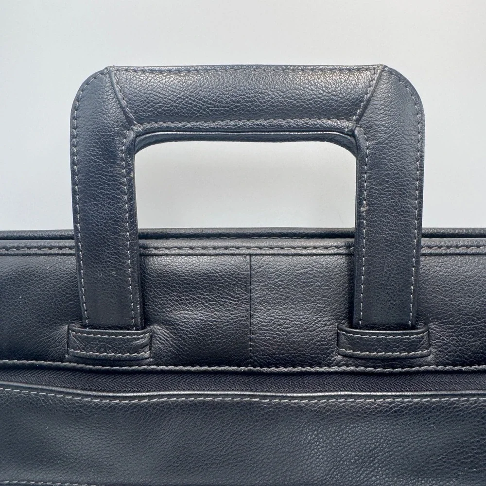 Samsonite Black Faux Leather Laptop Briefcase Sleeve Retractable Handle Bag